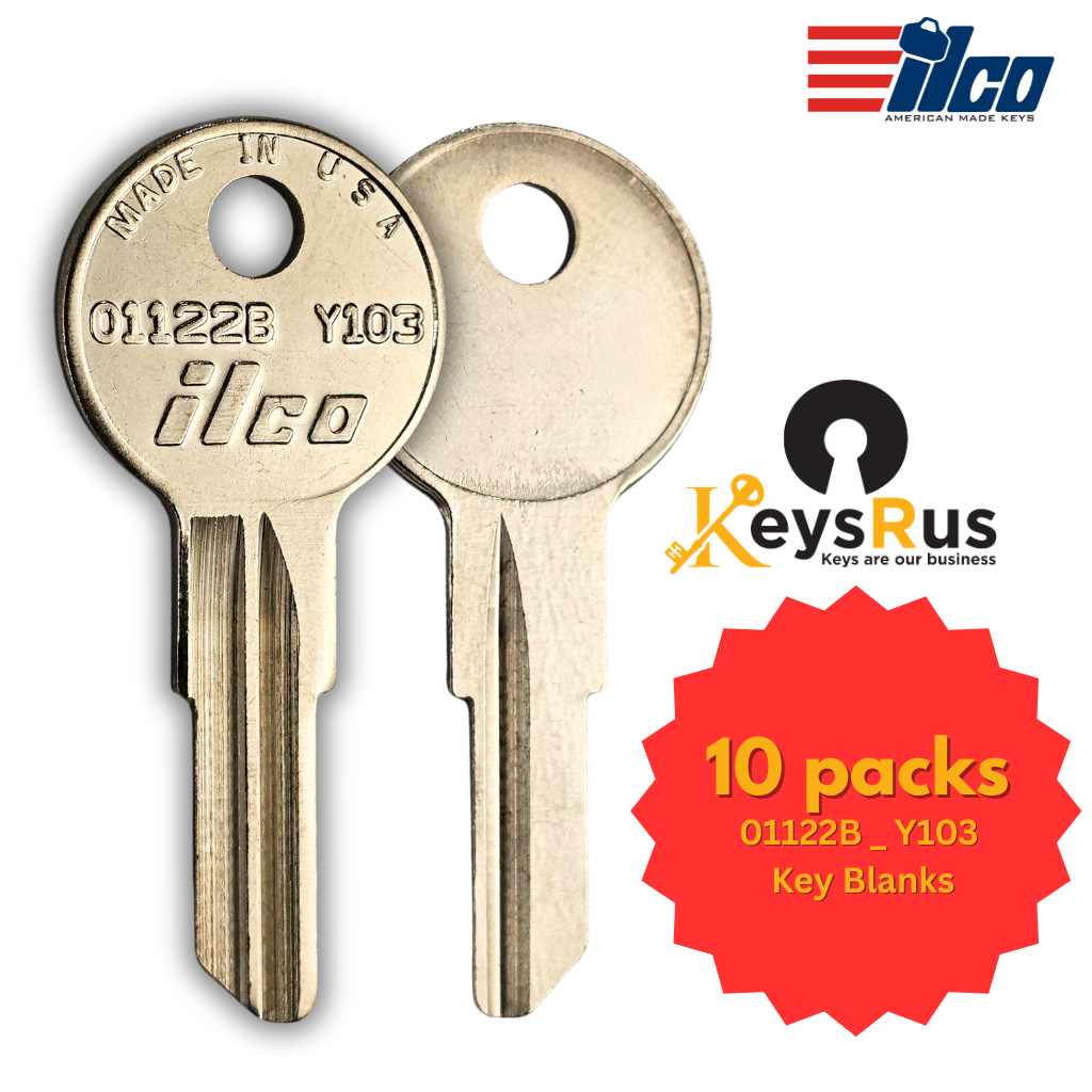 01122B / Y103 Key Blank – 10/Pack for Anderson Window, Cessna, Eagle, and More — View 2